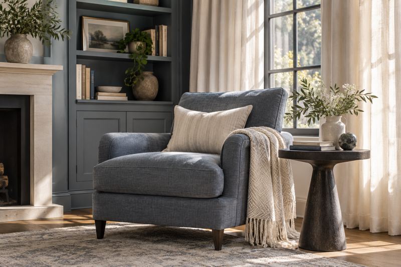 A quiet sunlit reading corner